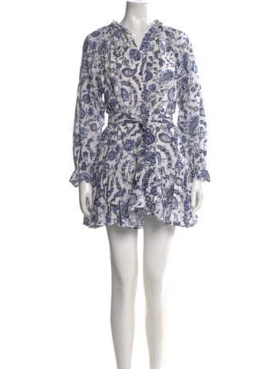 Pre-owned Claudie Pierlot Paisley Print Mini Dress In White