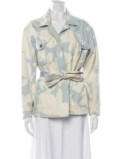 Pre-owned Claudie Pierlot Patterned Denim Jacket In Multicolor