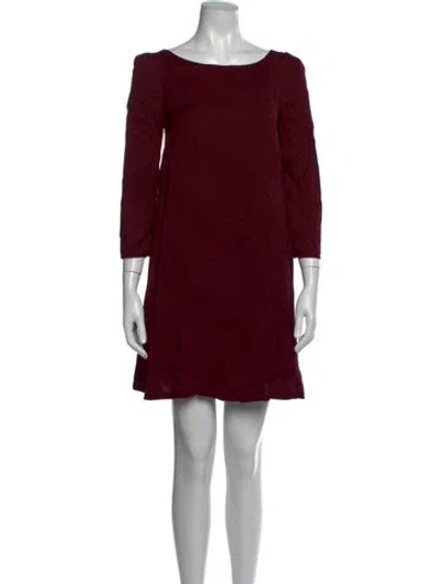 Pre-owned Claudie Pierlot Patterned Mini Dress In Burgundy