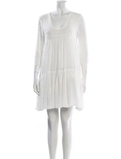 Pre-owned Claudie Pierlot Patterned Mini Dress In White