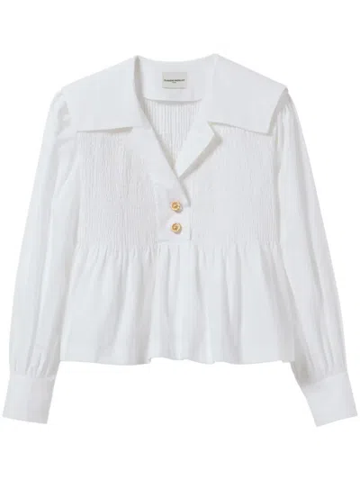 Claudie Pierlot Peplum Blouse In White