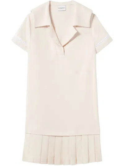 Claudie Pierlot Perforated-detail Mini Dress In Neutrals