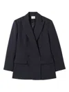 Claudie Pierlot Womens Dual-color Double-breasted Tailored Woven Jacket In Blue