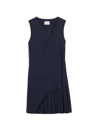 Claudie Pierlot Pinstripe-pattern Sleeveless Dress In Blue