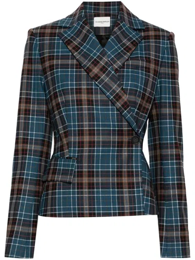Claudie Pierlot Plaid-checked Blazer In Blue