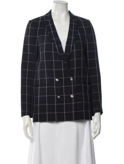 Pre-owned Claudie Pierlot Plaid Print Blazer In Blue