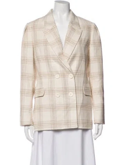 Pre-owned Claudie Pierlot Plaid Print Blazer In Neutrals
