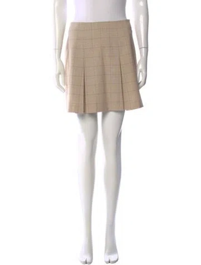Pre-owned Claudie Pierlot Plaid Print Mini Skirt In Neutral