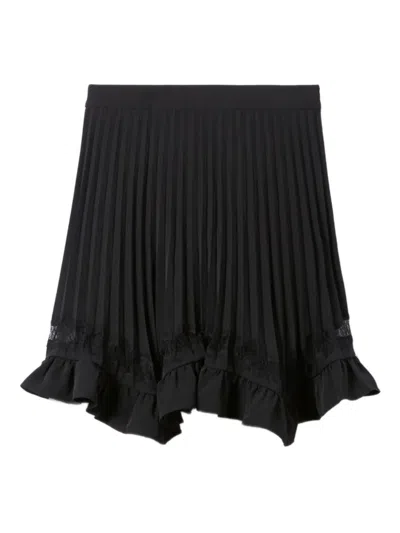 Claudie Pierlot Pleated A-line Short Skirt In Black