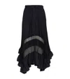 Claudie Pierlot Pleated Asymmetric Midi Skirt In Blue