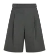 Claudie Pierlot Pleated Bermuda Shorts In Gray