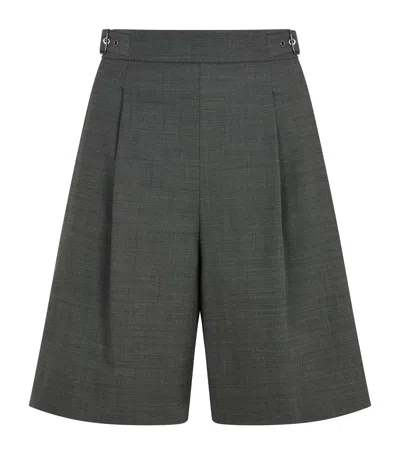 Claudie Pierlot Pleated Bermuda Shorts In Gray