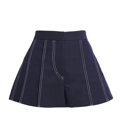 Claudie Pierlot Pleated Contrast Shorts In Blue