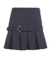 Claudie Pierlot Pleated Hem Mini Skirt In Blue