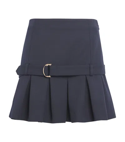 Claudie Pierlot Pleated Hem Mini Skirt In Blue