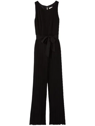 Claudie Pierlot Pleated Jumpsuit In Noir / Gris
