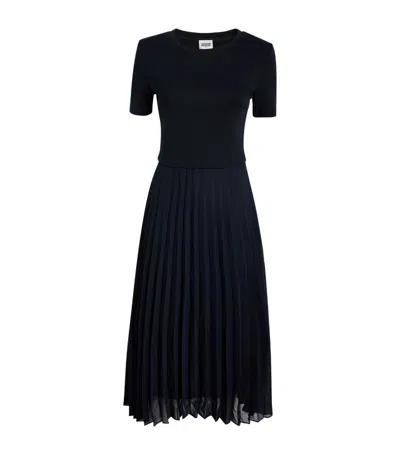 Claudie Pierlot Pleated Midi Dress In Blue