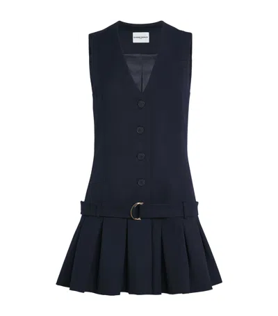 Claudie Pierlot Pleated Mini Dress In Blue
