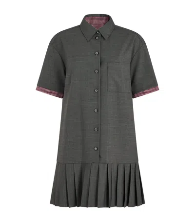 Claudie Pierlot Pleated Mini Dress In Gray