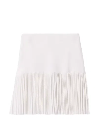 Claudie Pierlot Womens Ecru Pleated Fine-knit Mini Skirt In White