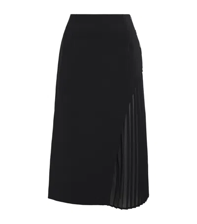 Claudie Pierlot Pleated Panel Midi Skirt In Black