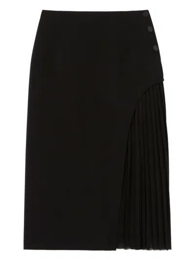 Claudie Pierlot Pleated-panel Skirt In Black