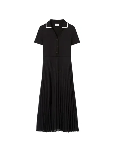 Claudie Pierlot Pleated Short-sleeve Dress In Multi