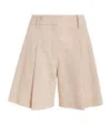 Claudie Pierlot Pleated Tailored Shorts In Neutral