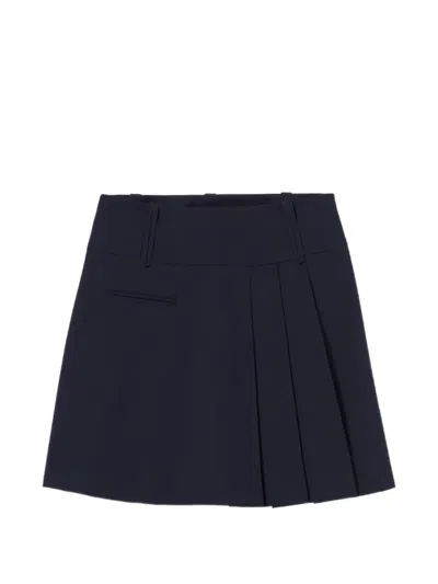 Claudie Pierlot Pleated-detail Mini Skirt In Blue