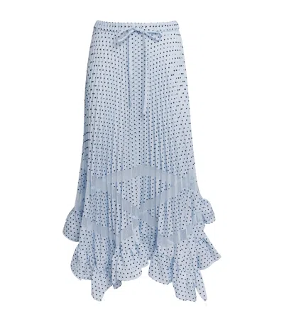 Claudie Pierlot Polka-dot Pleated Midi Skirt