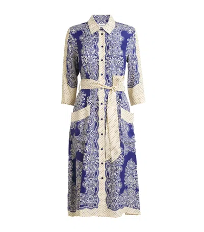 Claudie Pierlot Printed Midi Dress In Blue