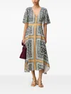 Claudie Pierlot Womens Printed Short-sleeve Woven Midi Dress Divers In Neutrals