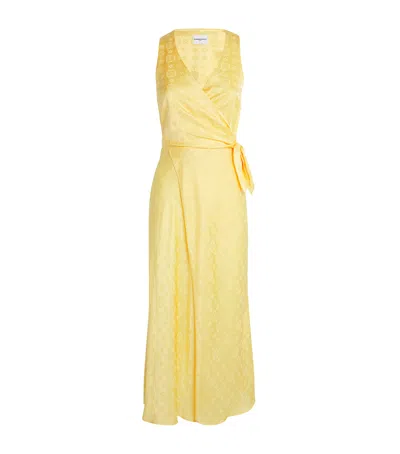 Claudie Pierlot Printed Midi Dress In Yellow