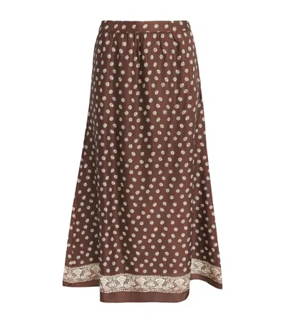 Claudie Pierlot Printed Midi Skirt In Black
