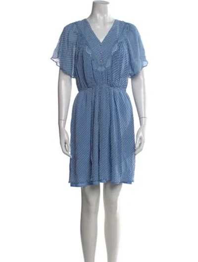 Pre-owned Claudie Pierlot Printed Mini Dress In Blue