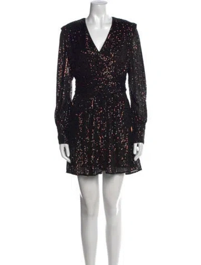 Pre-owned Claudie Pierlot Printed Mini Dress W/ Tags In Black