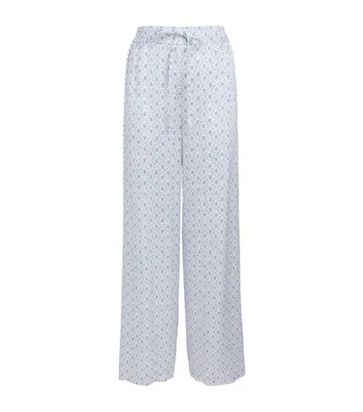 Claudie Pierlot Printed Wide-leg Trousers In White