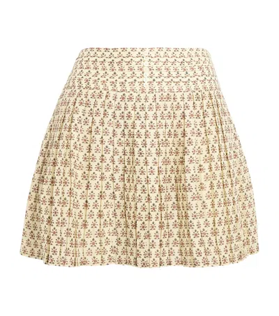 Claudie Pierlot Ramie Floral Mini Skirt In Neutral