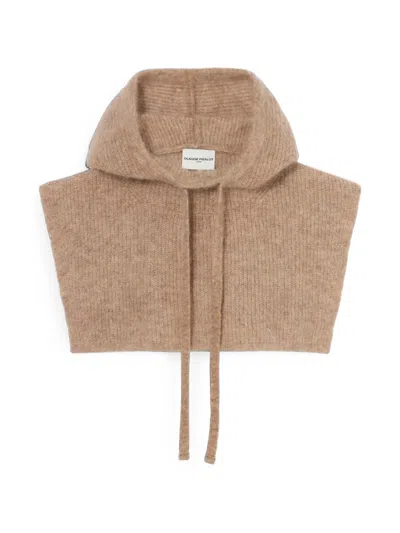 Claudie Pierlot Ribbed Drawstring Beanie Hat In Brown