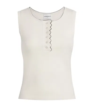 Claudie Pierlot Ribbed Tank Top In White