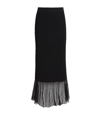 Claudie Pierlot Rib-knit Maxi Skirt In Black