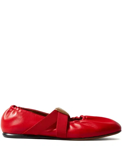 Claudie Pierlot Ruched Ballerina Shoes In Rouges