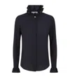 Claudie Pierlot Ruffle Blouse In Blue