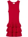 Claudie Pierlot Ruffle-detailing Mini Dress In Red
