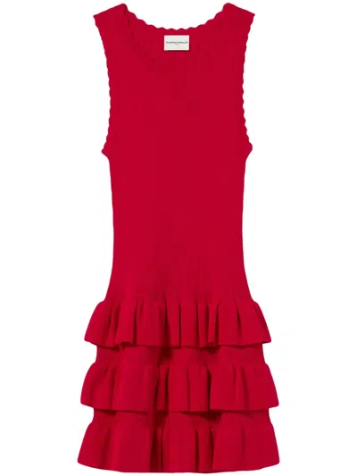 Claudie Pierlot Ruffle-detailing Mini Dress In Rouges
