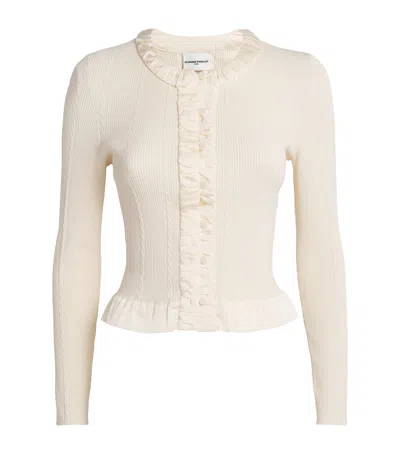 Claudie Pierlot Ruffle-trim Cardigan In White