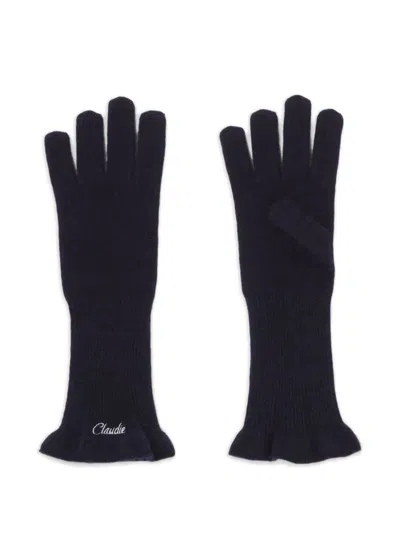 Claudie Pierlot Ruffle-trim Gloves In Blue