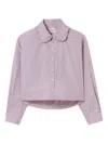 Claudie Pierlot Ruffled-collar Checked Shirt In Purple