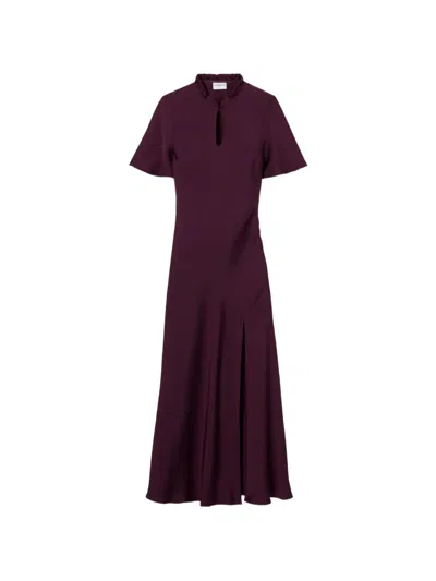 Claudie Pierlot Ruffled-collar Midi Dress In Purple