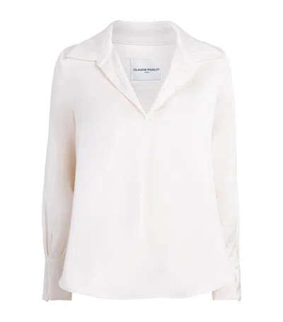 Claudie Pierlot Satin Blouse In White